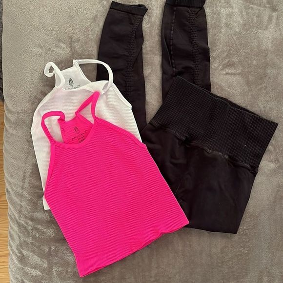 Free People Happiness Runs Long Tanks & Free People Good Karma Leggings …